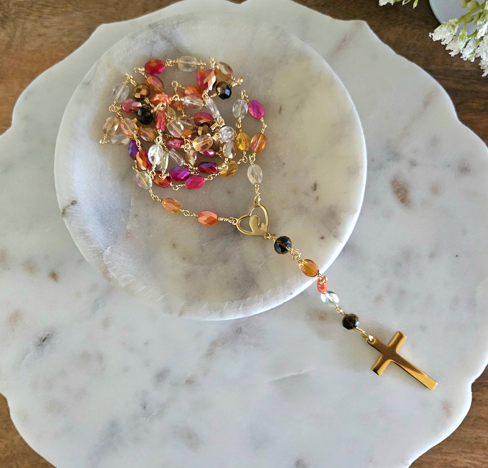 Amber Glow Rosary  